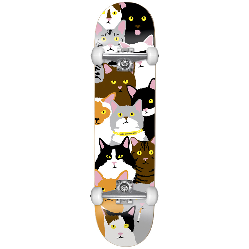 Enjoi Cat Collage Youth FP Complete Skateboard 7.0