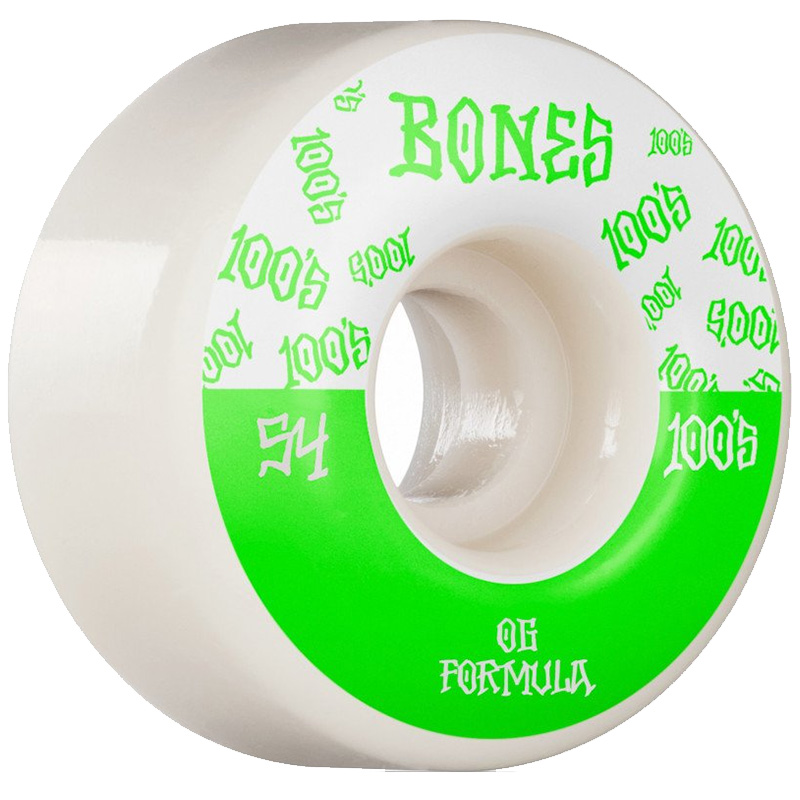 Bones 100's 13 Wide Wheels White 54mm Bones 100's 13 Wide Wheels White 54mm