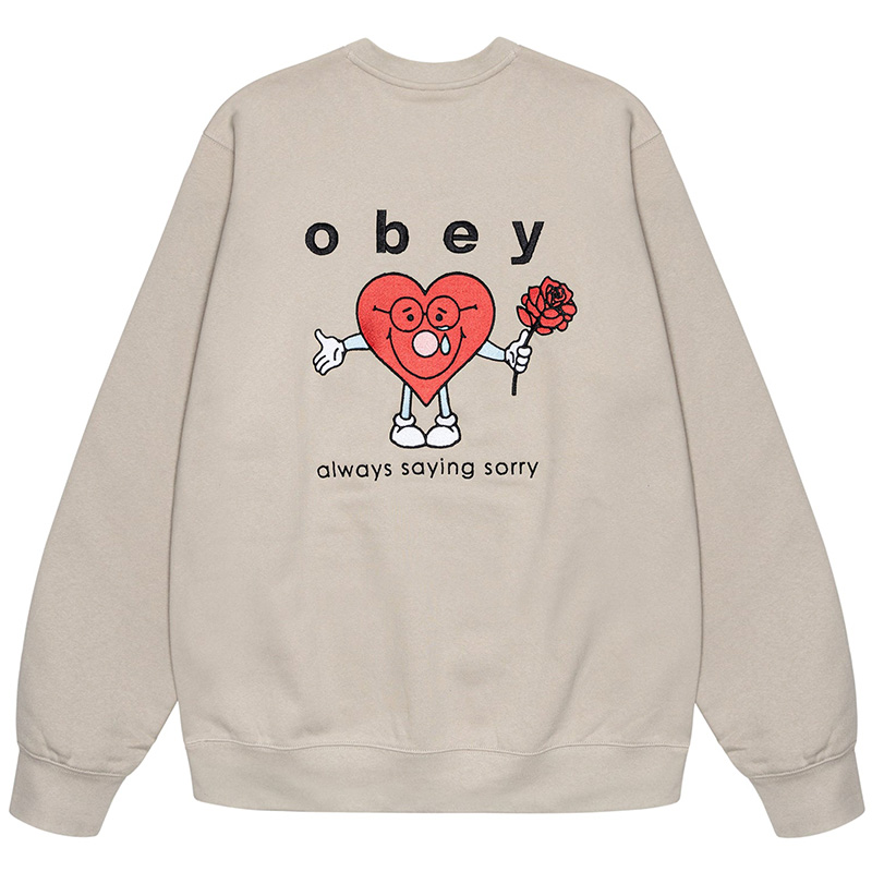 Obey Always Crewneck Sweater Silver Grey Obey Always Crewneck Sweater Silver Grey