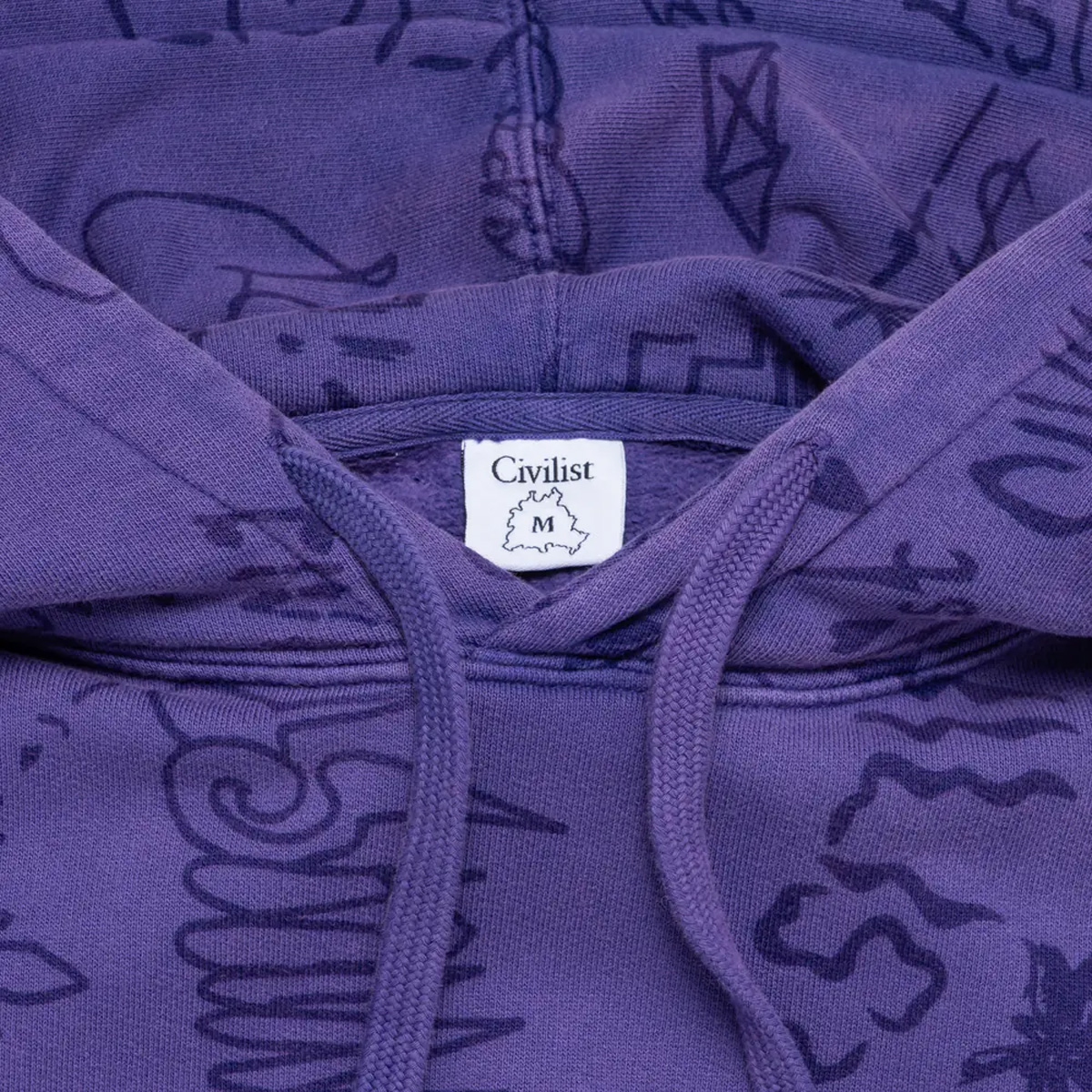 Civilist Team AOP Hooded Sweater Washed Purple Civilist Team AOP Hooded Sweater Washed Purple