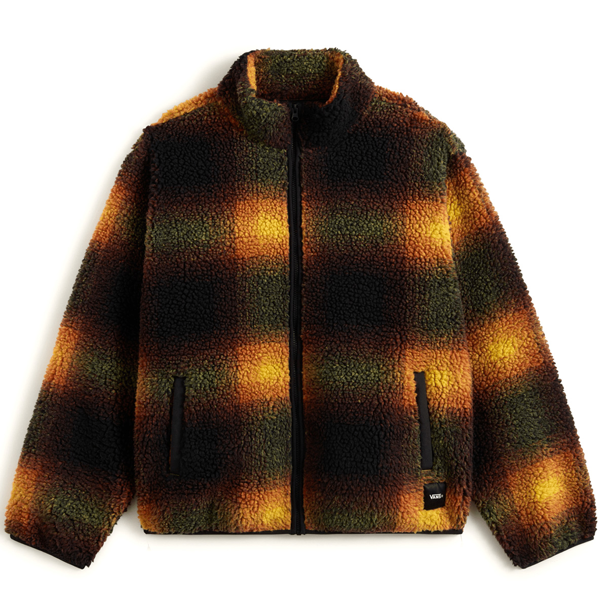 Vans Heights Sherpa Full Zip Jacket Black/Herritage Mustard Vans Heights Sherpa Full Zip Jacket Black/Herritage Mustard