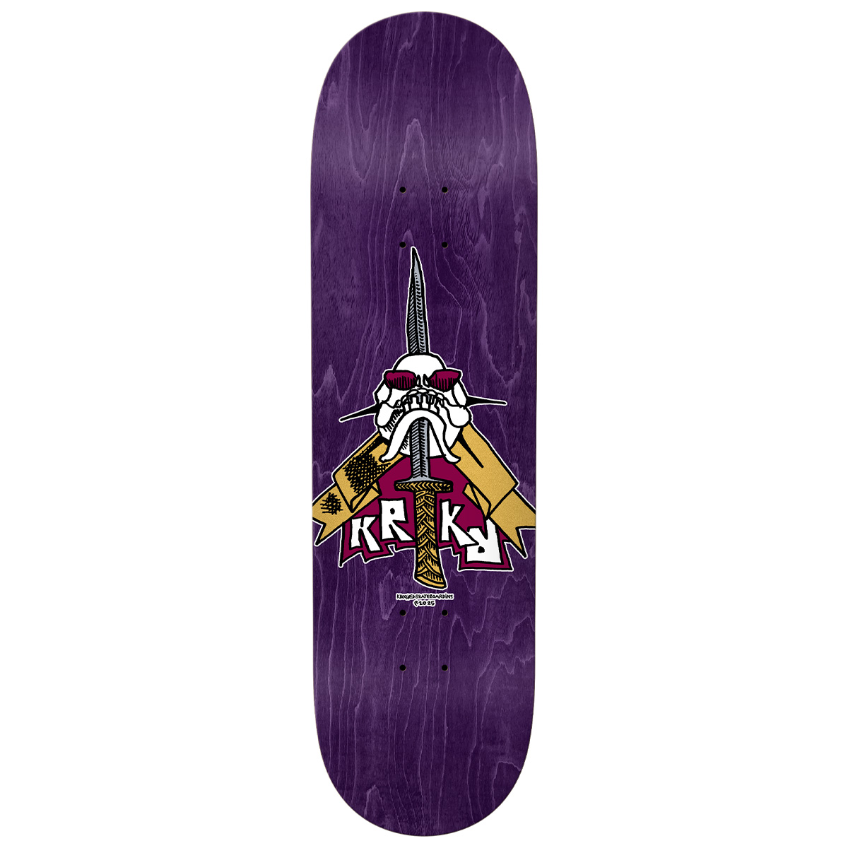 Krooked Skull/Sword Skateboard Deck Assorted Veneer 8.75