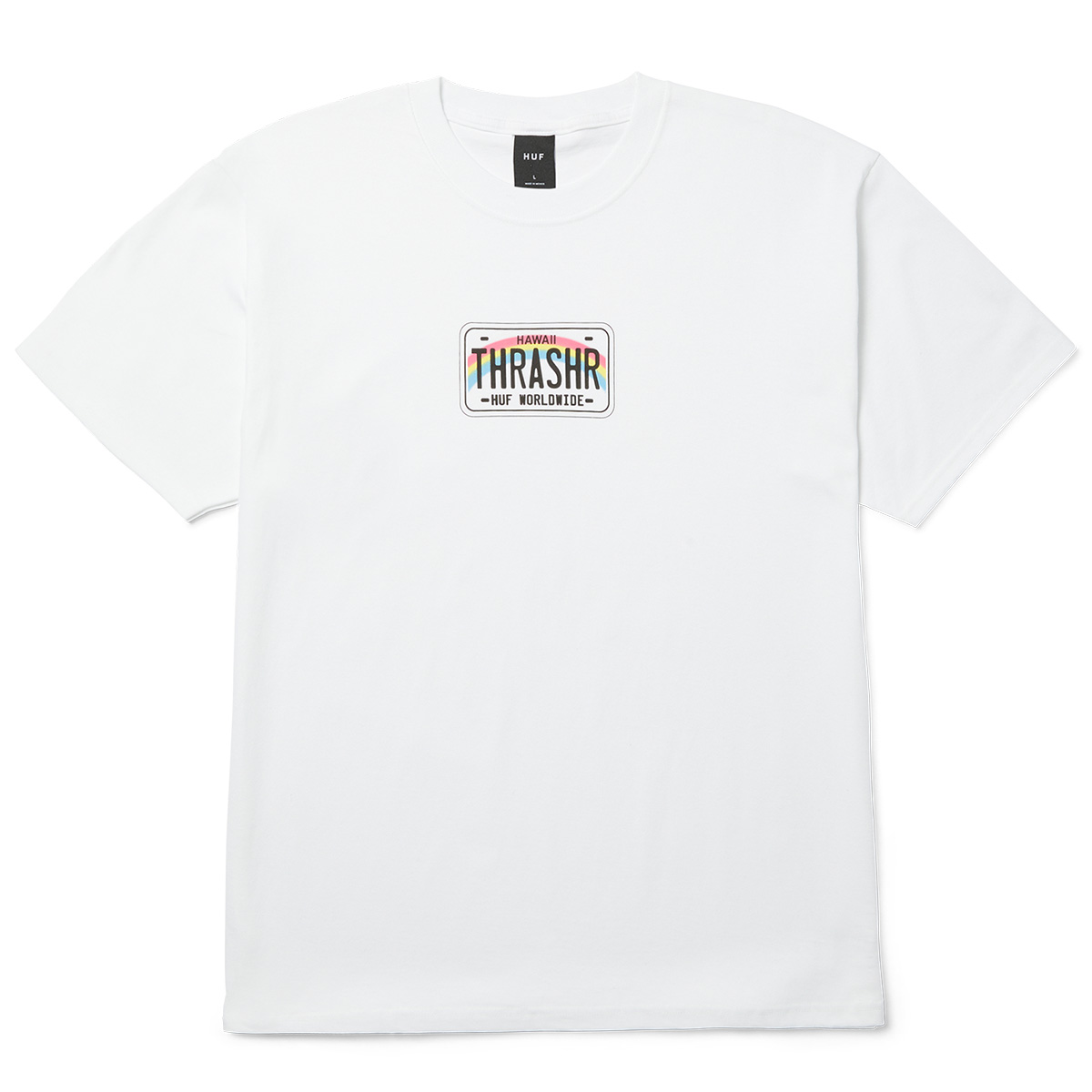 HUF x Thrasher License Plate T-Shirt White