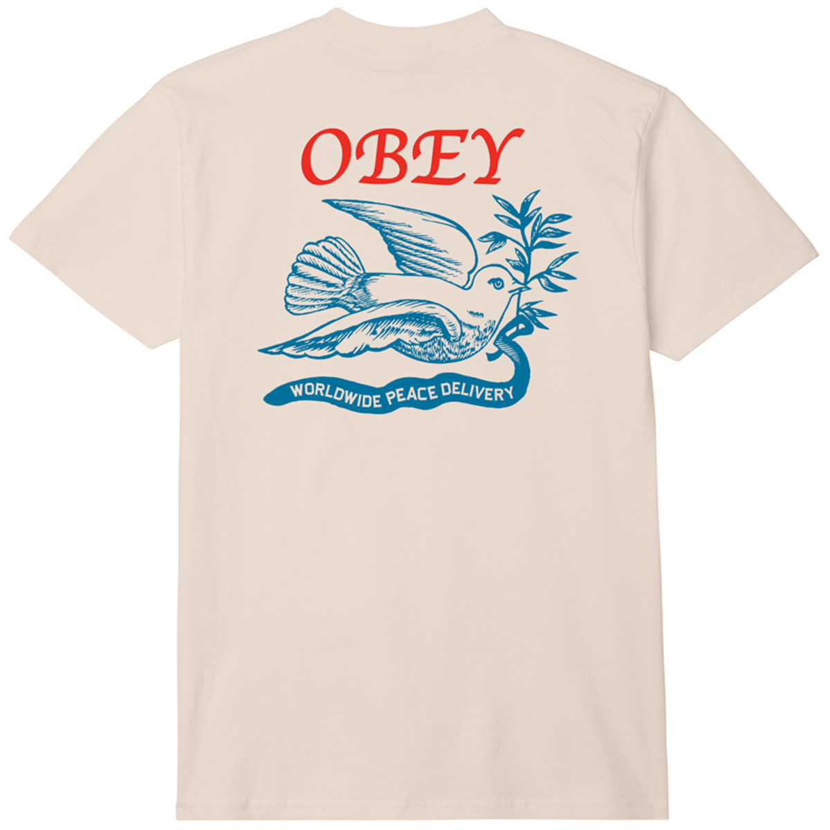 Obey Peace Delivery Dove T-Shirt Cream Obey Peace Delivery Dove T-Shirt Cream