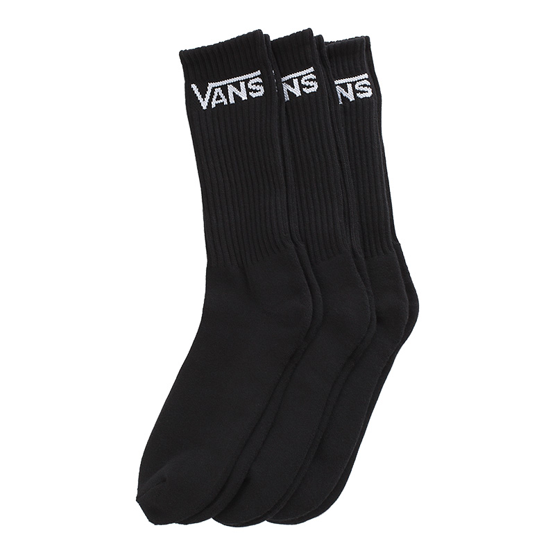 Vans Classic Crew Socks Black 3-Pack Vans Classic Crew Socks Black 3-Pack