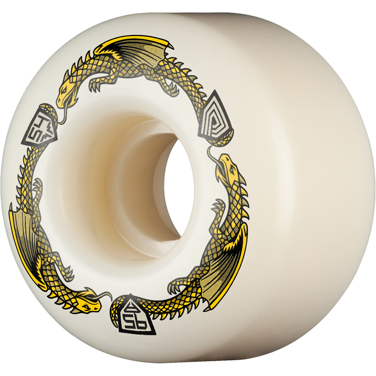 Powell Peralta Dragon Formula V4 Shape Wheels White/Yellow  95A 54mm x 34mm