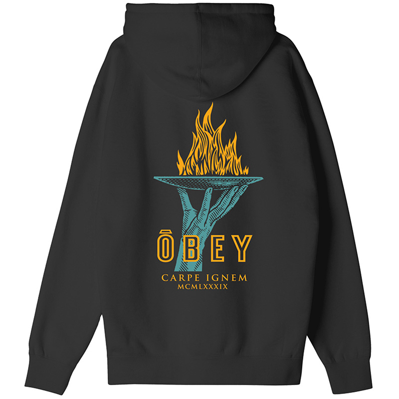 Obey Seize Fire Hooded Sweater Black