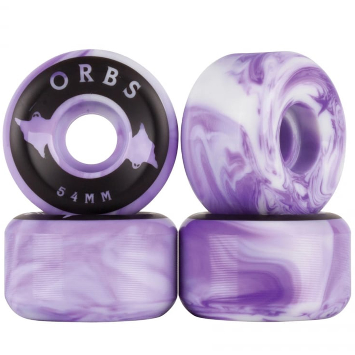 Orbs Specters Conical Wheels 99A Purple/White Swirl 54mm