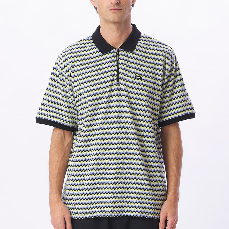 Obey Anno Jacquard Polo Black