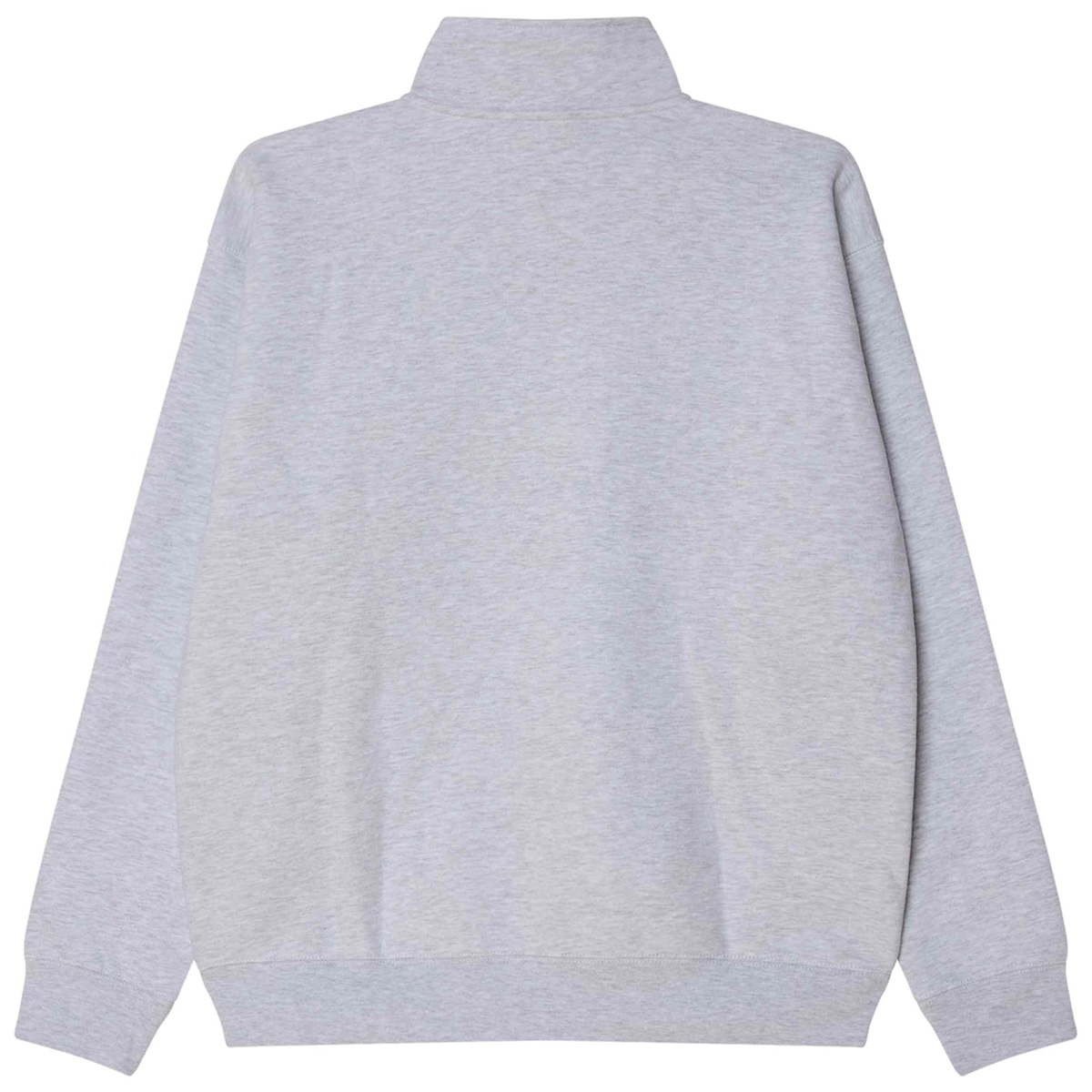 Obey Established Works Bold Mockneck Half Zip Sweater Ash Grey