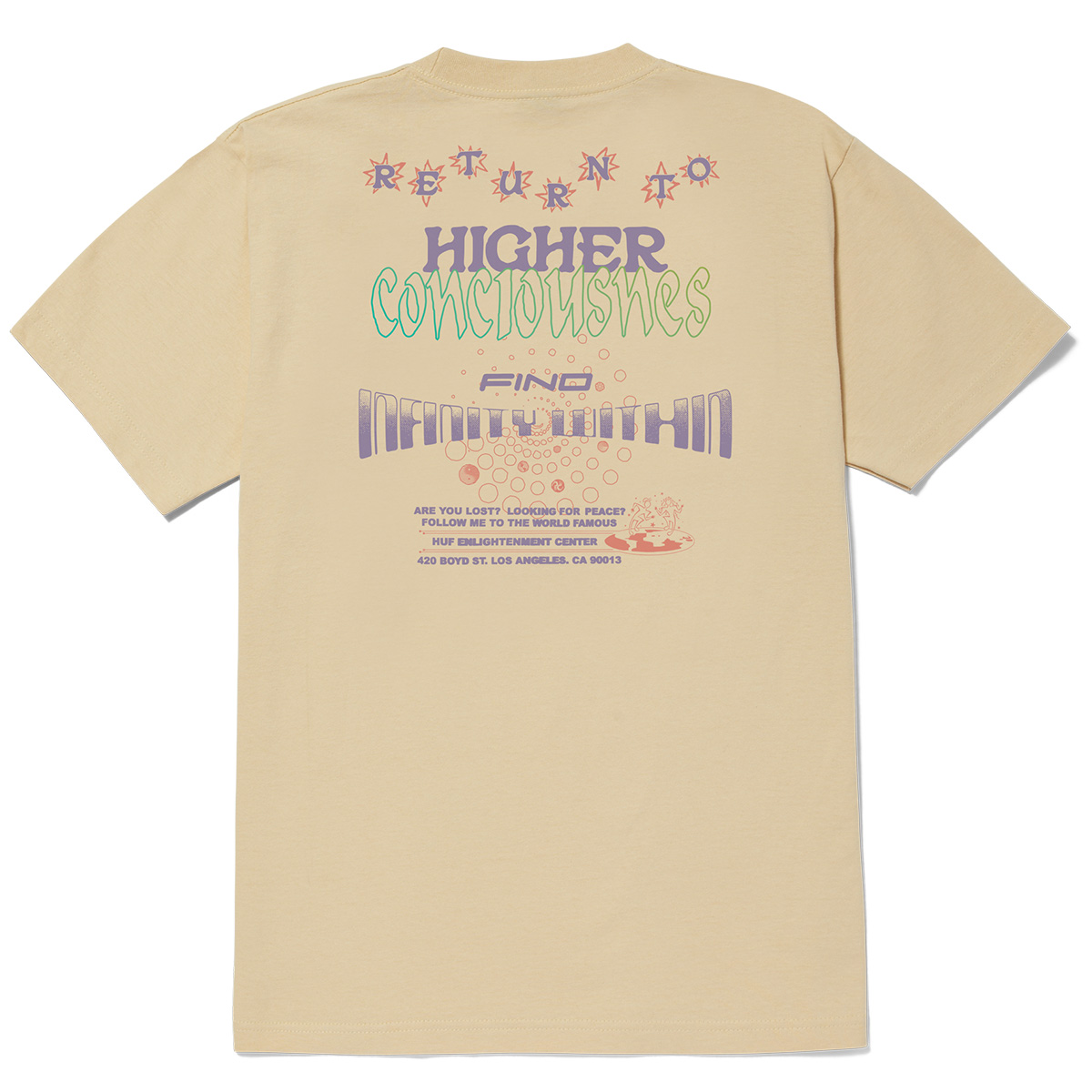 HUF Enlightenment Center T-Shirt Wheat HUF Enlightenment Center T-Shirt Wheat