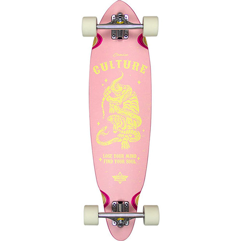 Dusters Culture Complete Pintail Longboard Pink/Yellow 33.0
