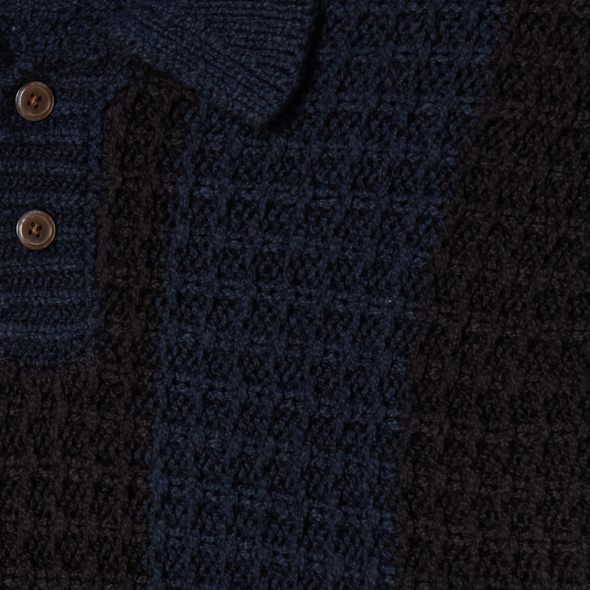 Obey Textured Rugby Polo Sweater Dark Navy