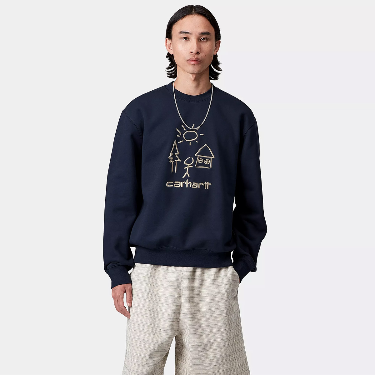 Carhartt WIP Masterpiece Sweater Air Force Blue/Dusty H Brown Carhartt WIP Masterpiece Sweater Air Force Blue/Dusty H Brown