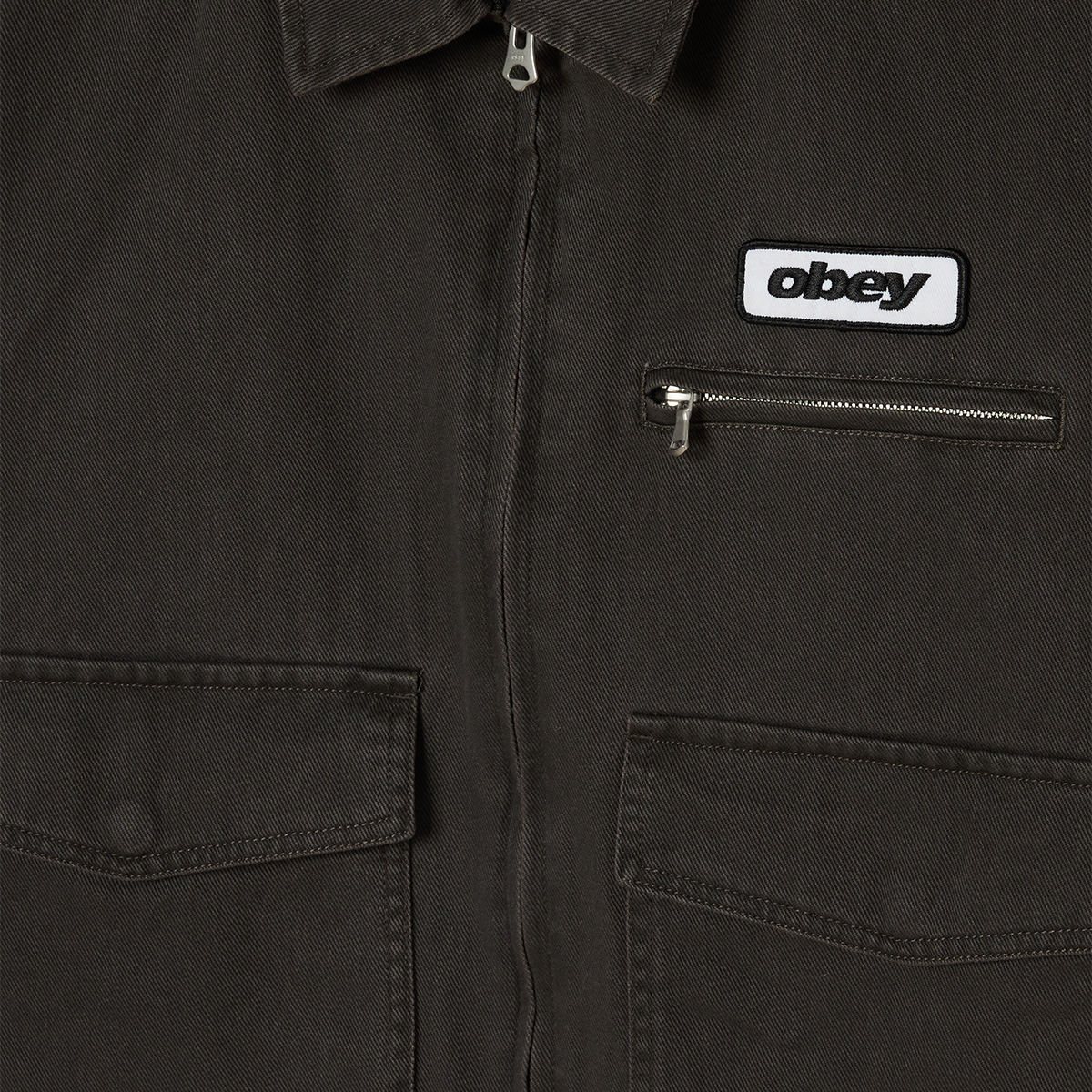 Obey Walter Work Jacket Black Faded Wash