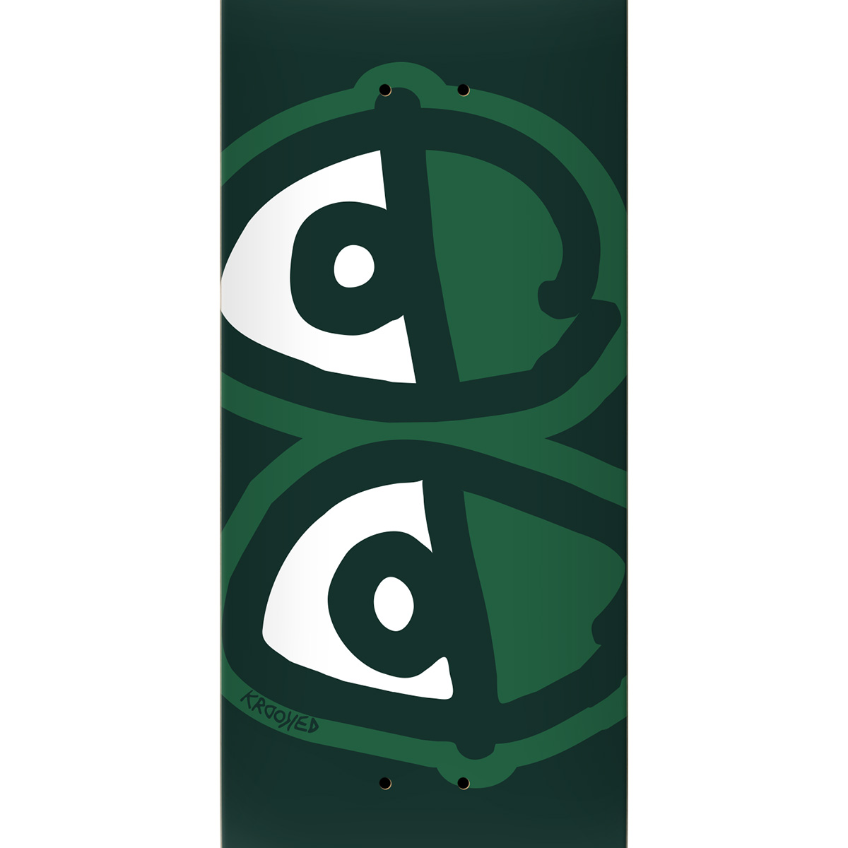 Krooked Easy Rider Team Eyes Skateboard Deck Green 8.25