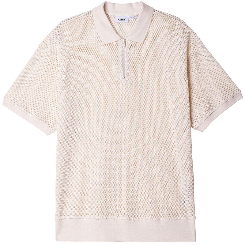 Obey Rolling Button-Up Polo Unbleached
