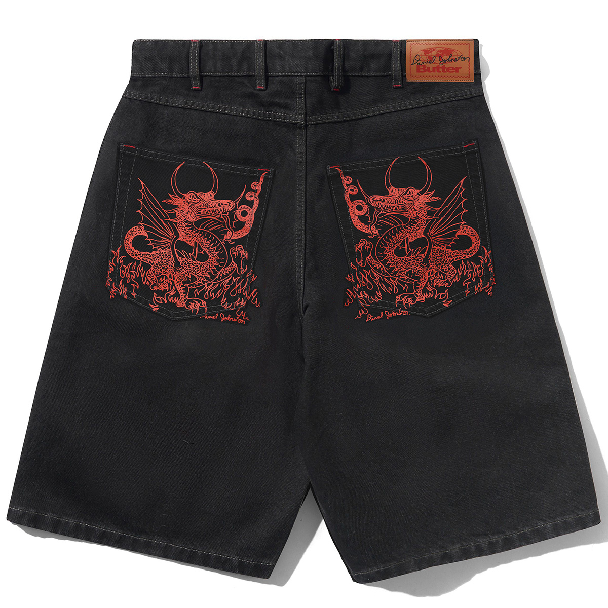 Butter Goods x Daniel Johnston Dragon Denim Short Washed Black