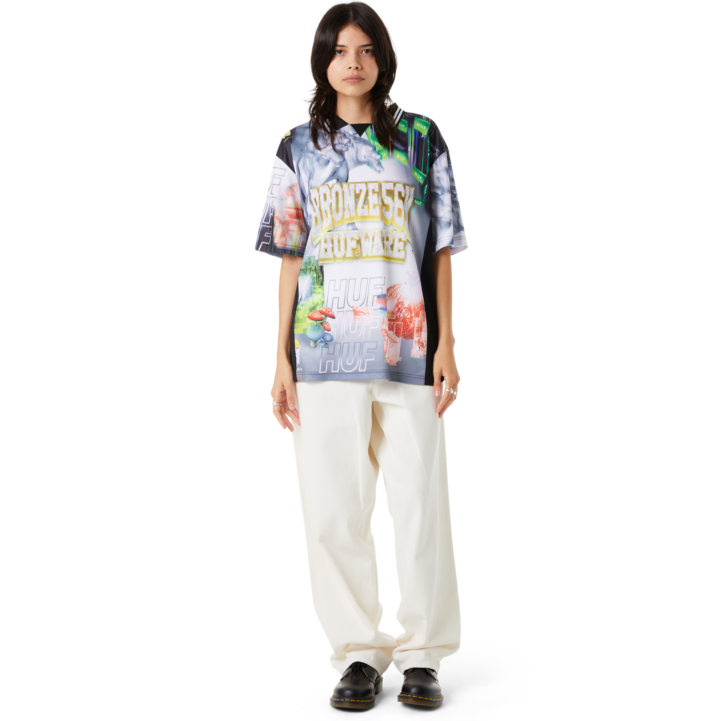 HUF X Bronze 56K Glitched Soccer Jersey HUF X Bronze 56K Glitched Soccer Jersey
