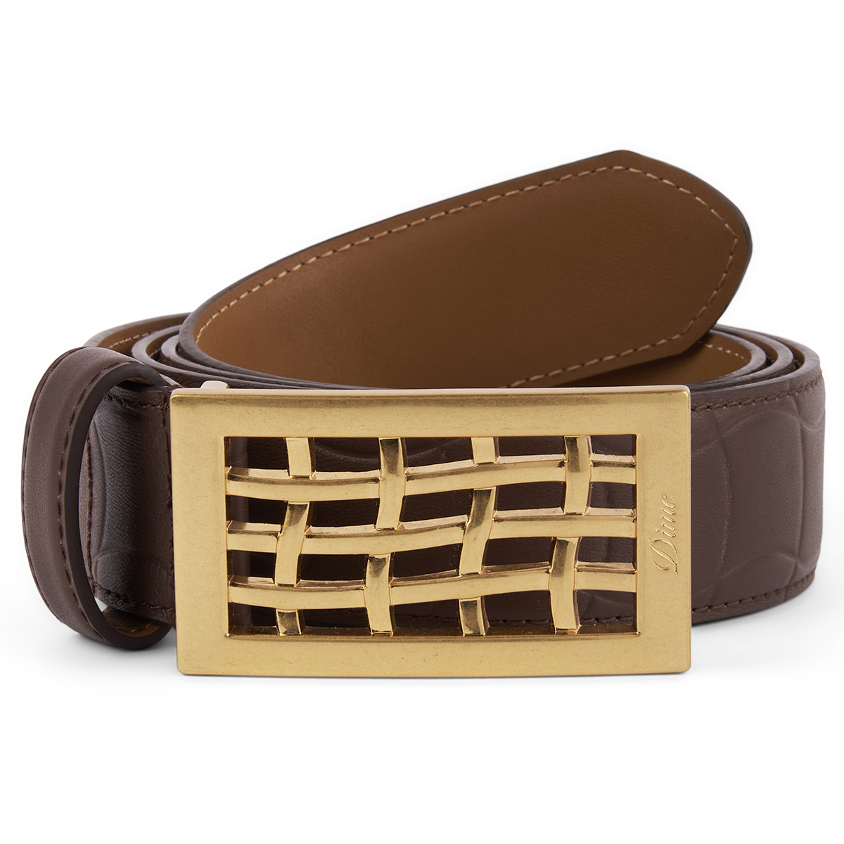 Dime Heavyweight Leather Belt Brown