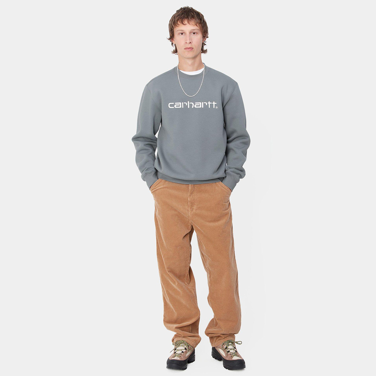 Carhartt WIP Carhartt Sweater Dove Grey/Wax Carhartt WIP Carhartt Sweater Dove Grey/Wax