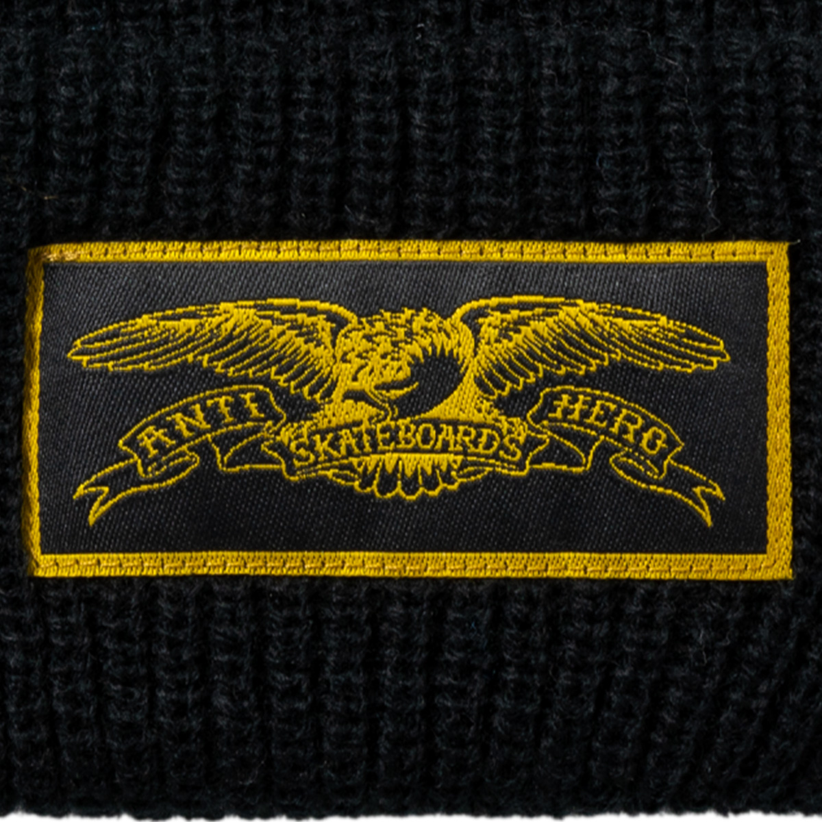 Anti Hero Stock Eagle Label Cuff Beanie Black/Mustard