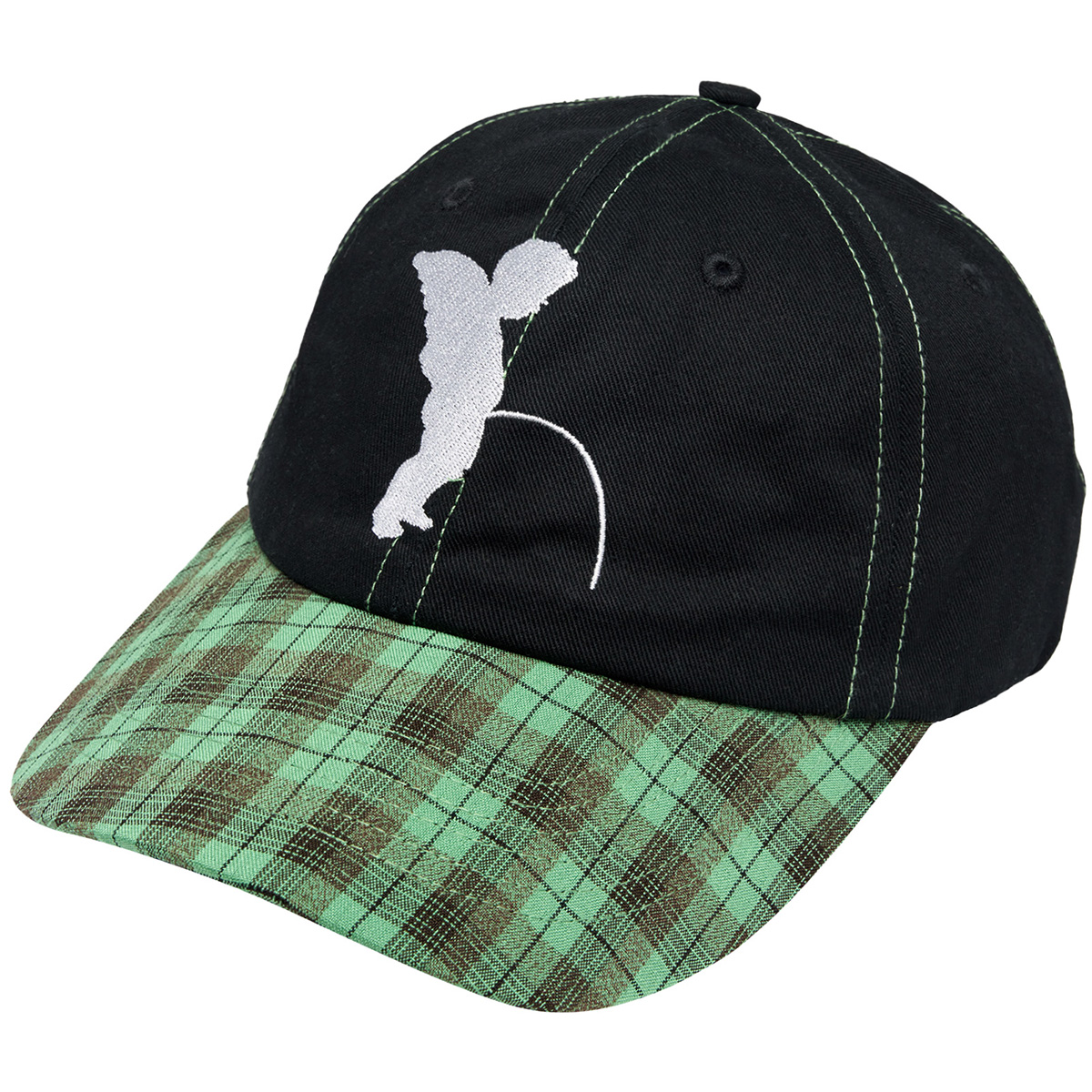 Token Pissing Angel Cap Black Green Plaid