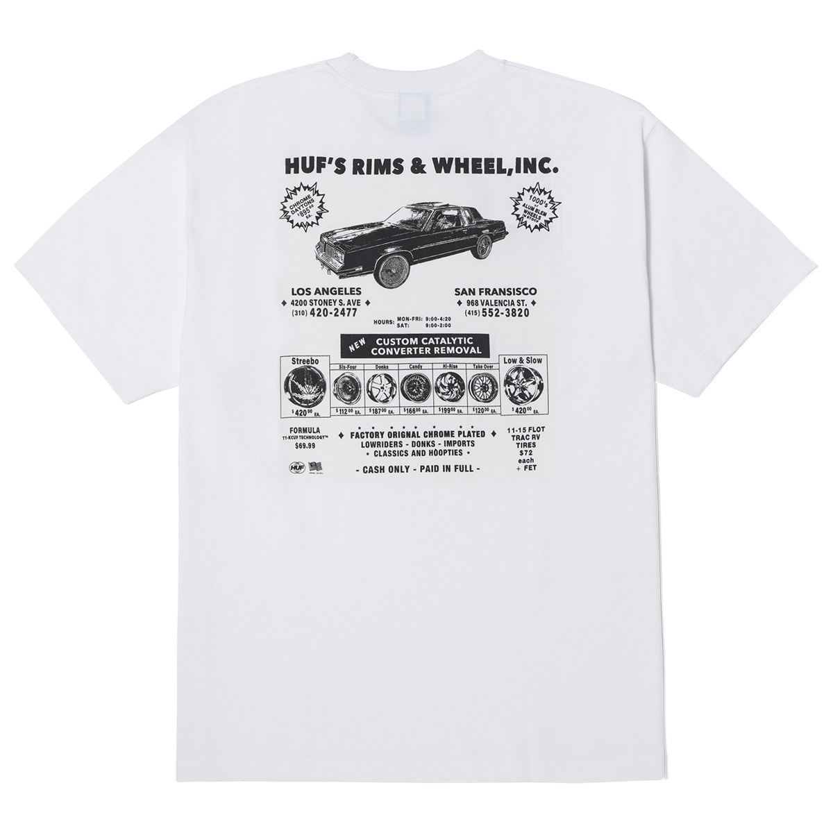 HUF Rim & Wheel Inc T-Shirt White HUF Rim & Wheel Inc T-Shirt White