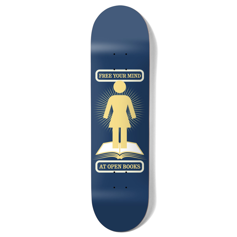 Girl Bennett Open Books One Off Skateboard Deck 8.0 Girl Bennett Open Books One Off Skateboard Deck 8.0