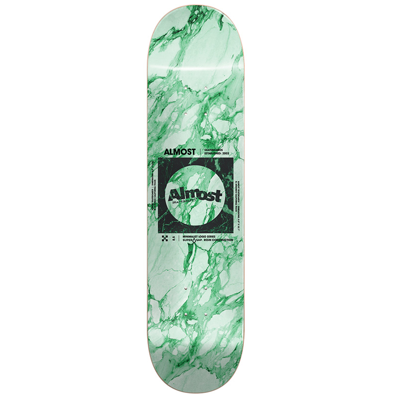 Almost Minimal Marble Super Sap R7 Skateboard Deck Light Green 8.25
