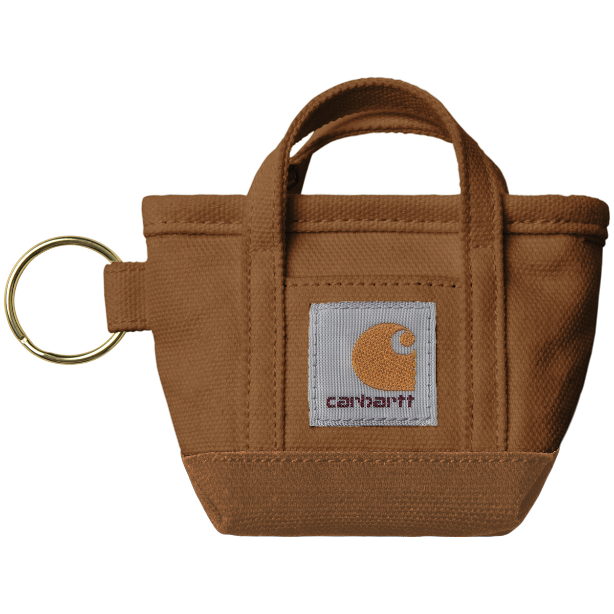 Carhartt WIP Mini Tote Bag Keychain Hamilton Brown