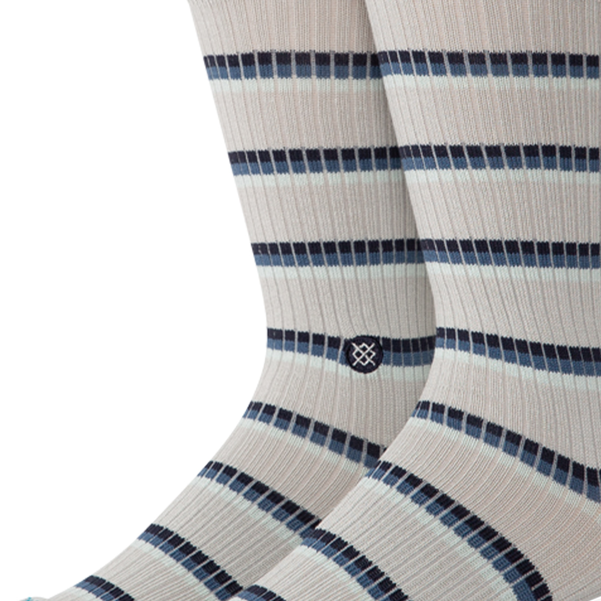 Stance Multistripe Ribbed Crew Grey