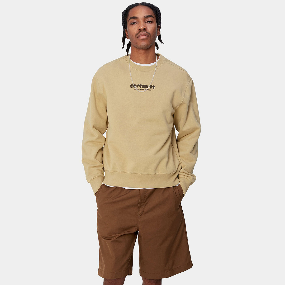 Carhartt WIP Ink Bleed Sweater Sable/Tobacco Stone Washed Carhartt WIP Ink Bleed Sweater Sable/Tobacco Stone Washed
