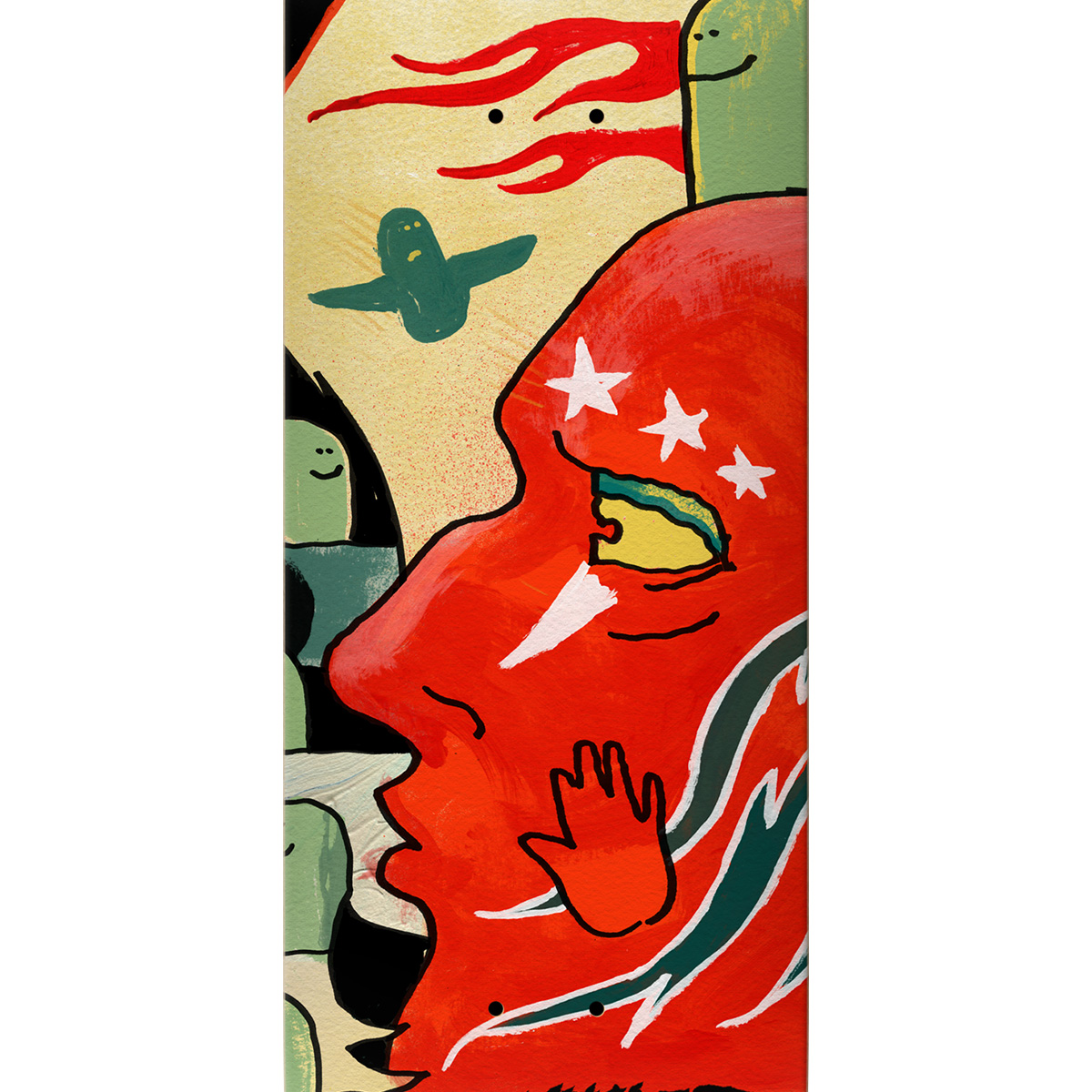 Krooked Wilson Three Star Skateboard Deck Multi 8.5