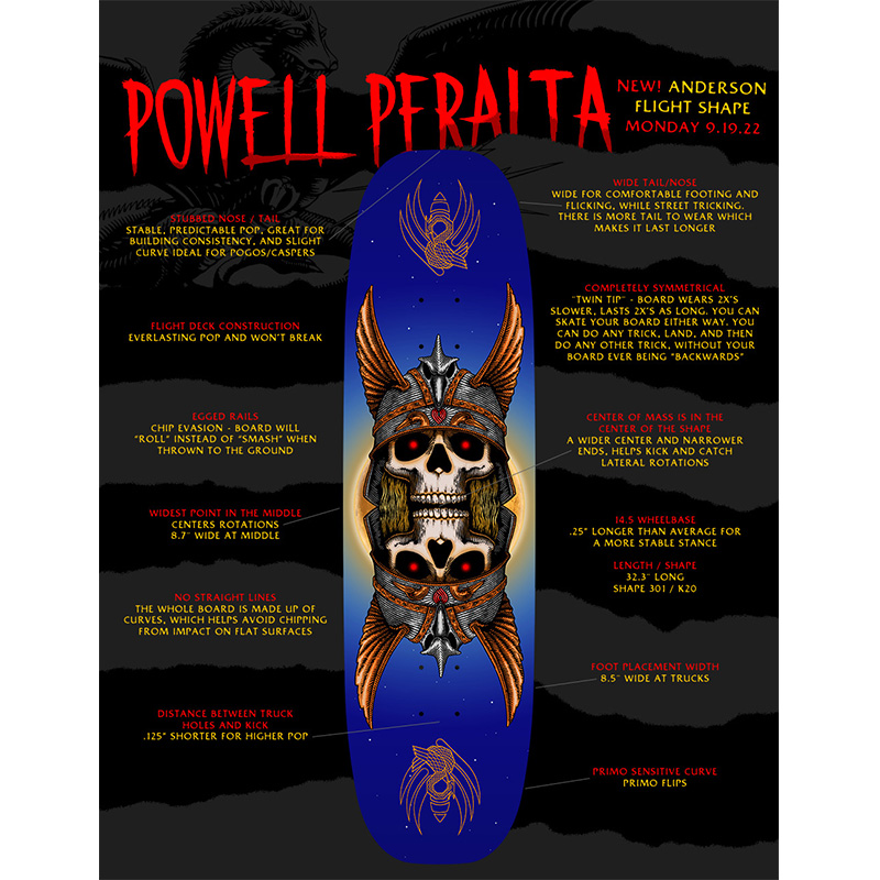 Powell Peralta Andy Anderson Heron 2 Flight Skateboard Deck Egg Shape 301 8.7 Powell Peralta Andy Anderson Heron 2 Flight Skateboard Deck Egg Shape 301 8.7