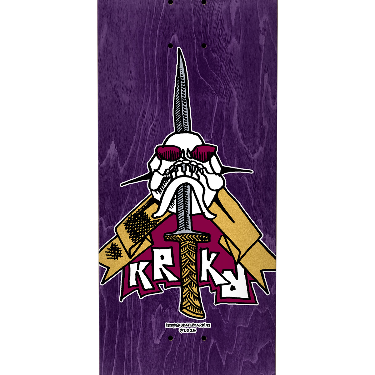 Krooked Skull/Sword Skateboard Deck Assorted Veneer 8.75