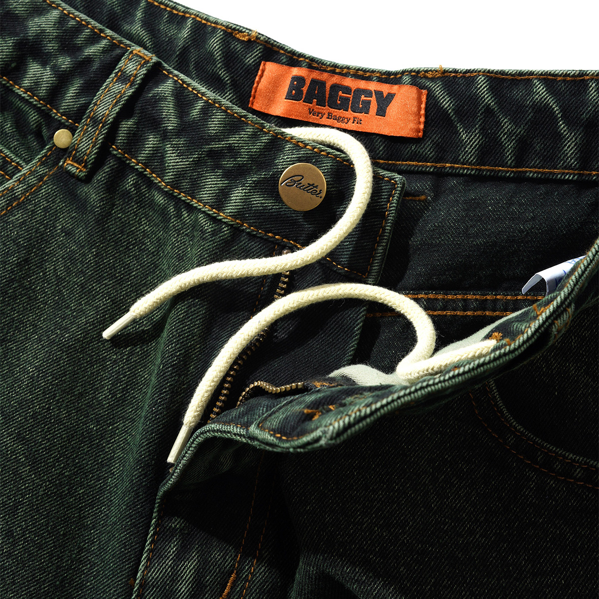 Butter Goods Lock Baggy Denim Jeans Washed Ivy Butter Goods Lock Baggy Denim Jeans Washed Ivy