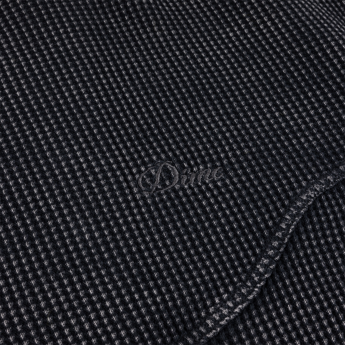 Dime Premium Waffle Zip Hooded Sweater Faded Black