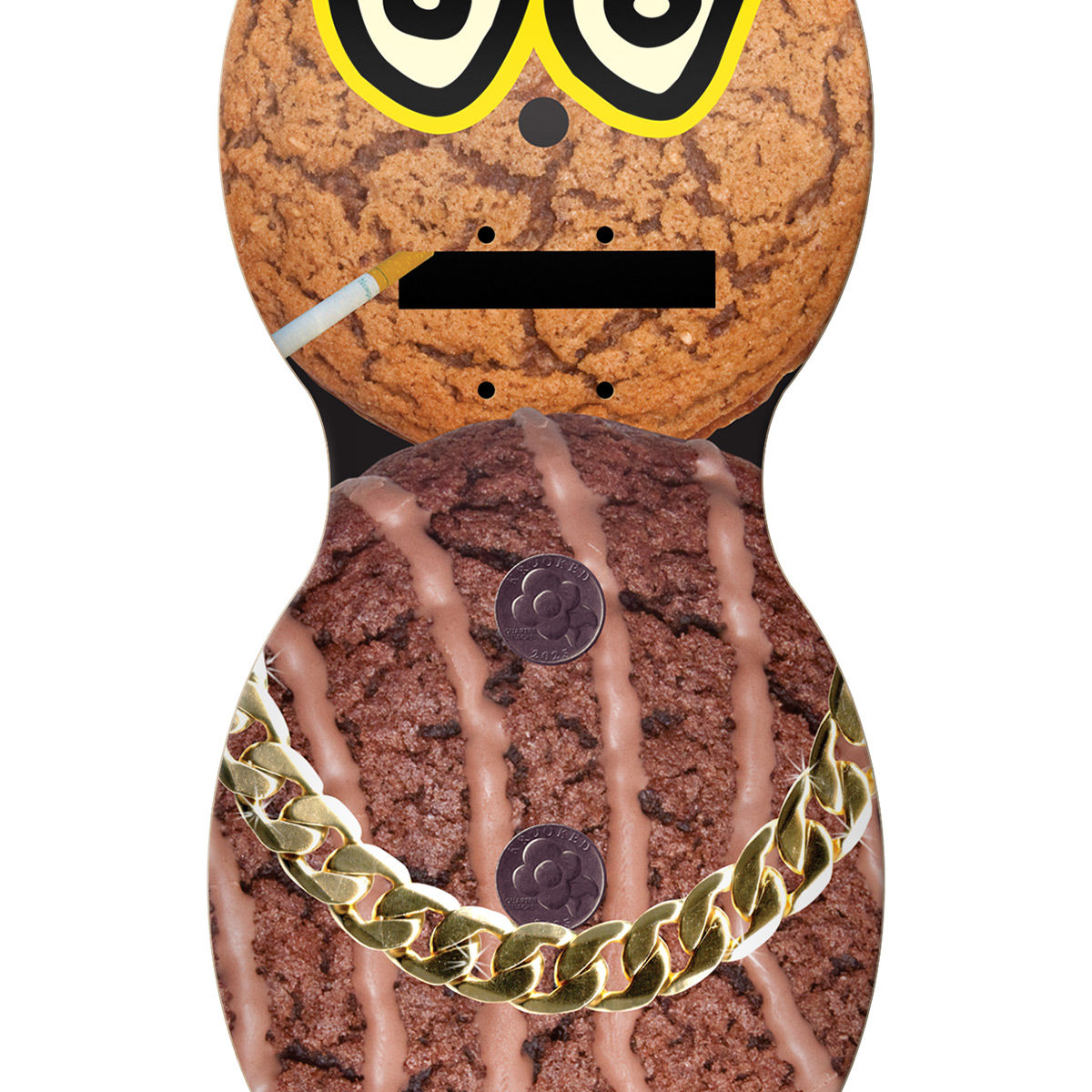 Krooked x Quarter Snacks Snackman Cruiser Skateboard Deck 9.0