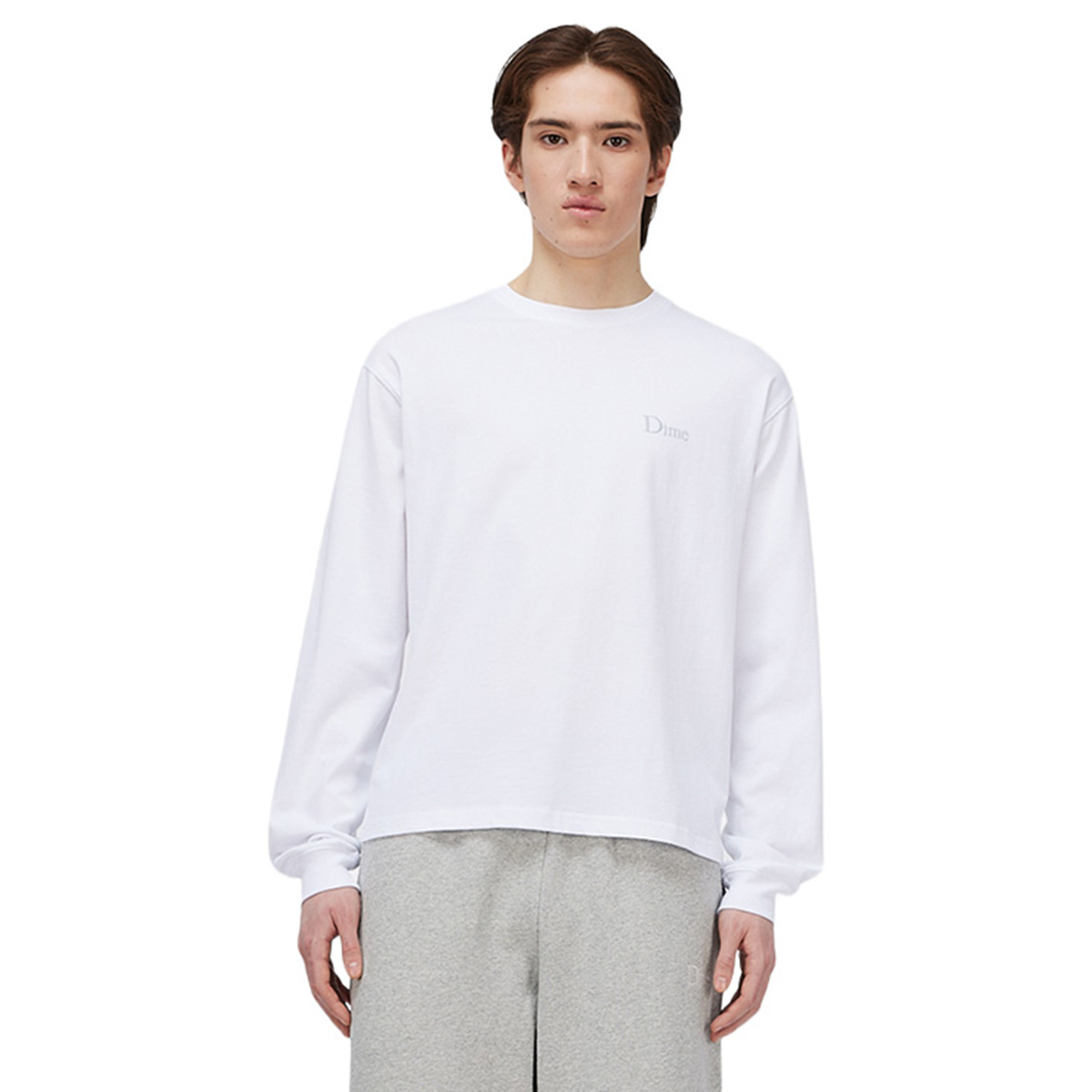 Dime Classic Small Logo LS T-Shirt White