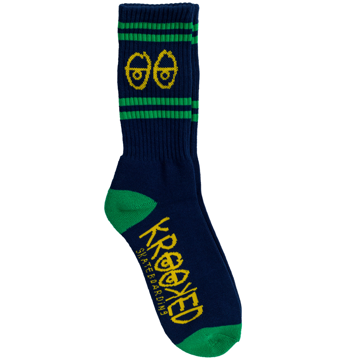 Krooked Eyes Sock Navy/Green /Yellow