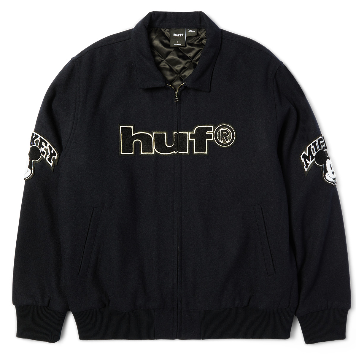 HUF x Mickey Worldwide Tour Varsity Jacket Navy