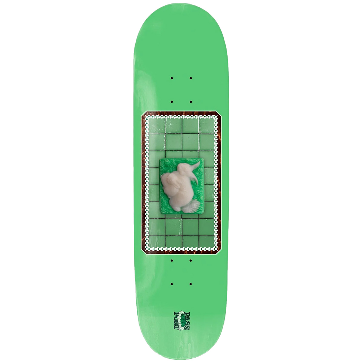 Pass Port Bunny Soap Series Skateboard Deck Green 8.874