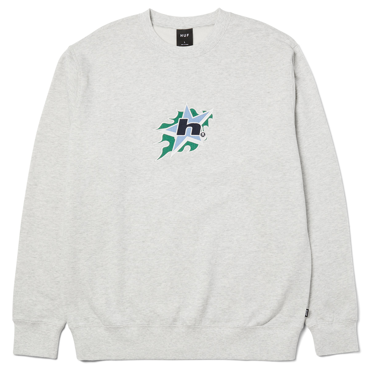 HUF H Bit Crewneck Sweater Ash