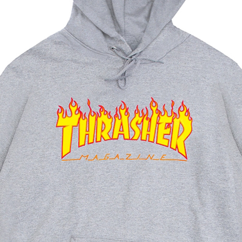 Thrasher Flame Hoodie Grey Thrasher Flame Hoodie Grey