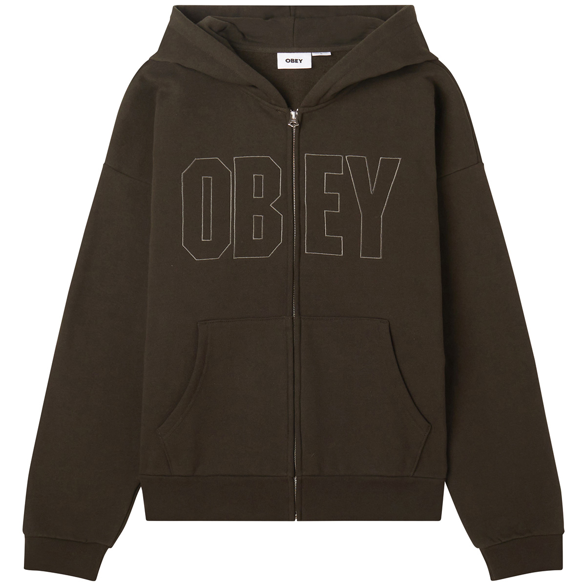 Obey Digable Extra Heavy Zip Hooded Sweater Rosin