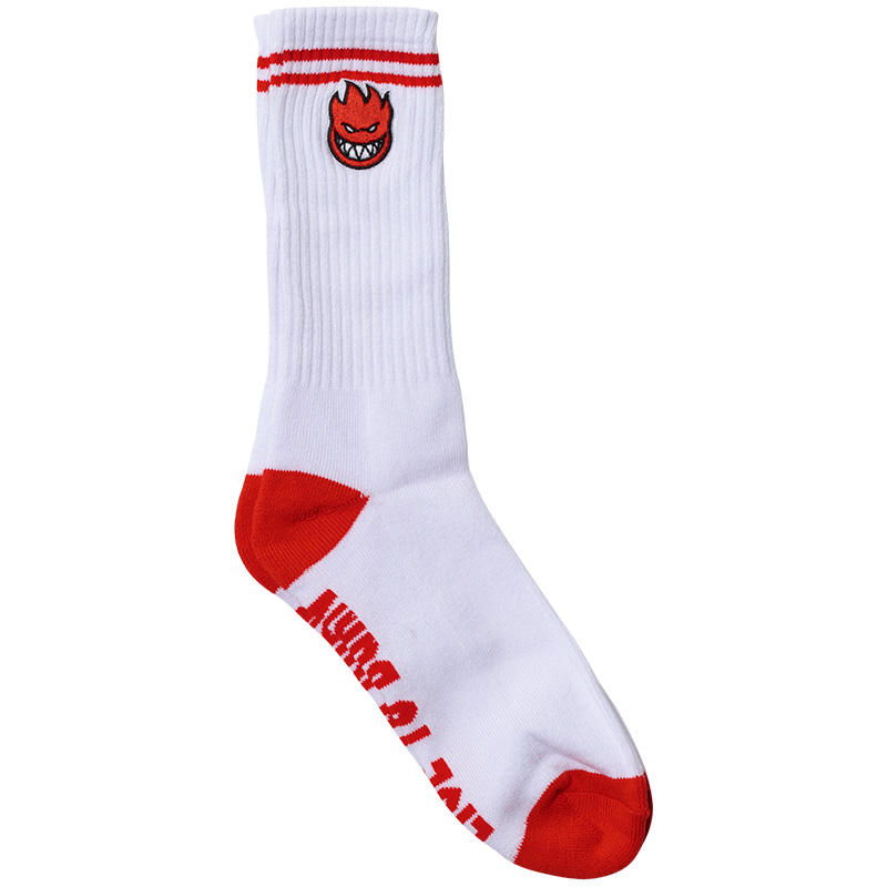 Spitfire Bighead Fill Emb Sock White/Red