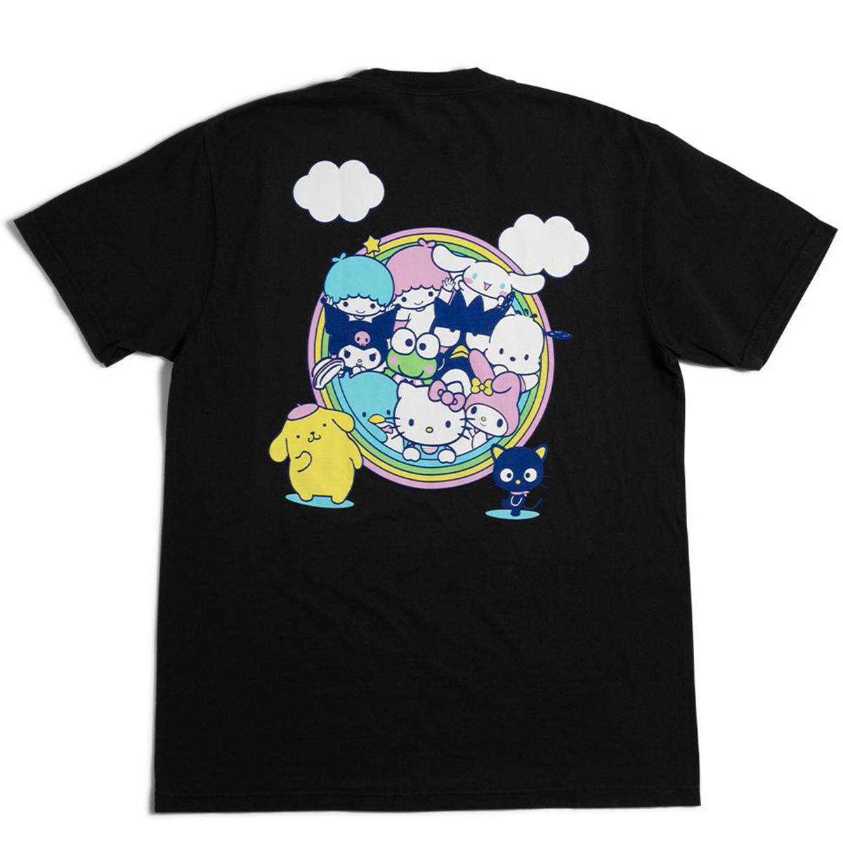 Girl Rainbow Circle T-shirt Black