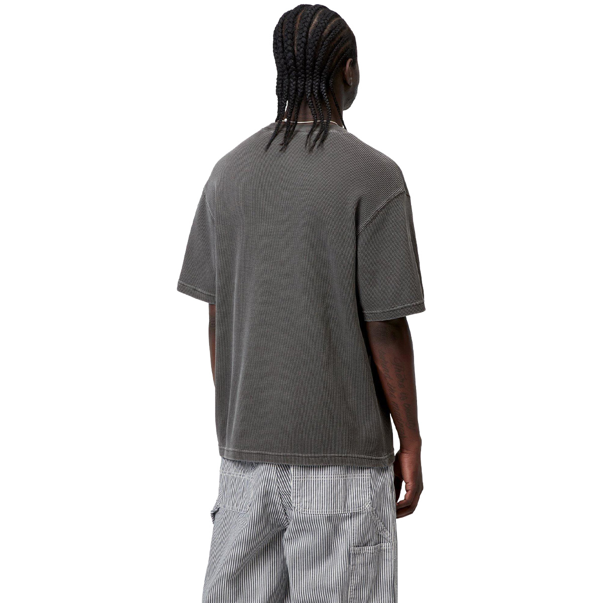 Carhartt WIP Nelson Waffle T-Shirt Black Garment Dyed