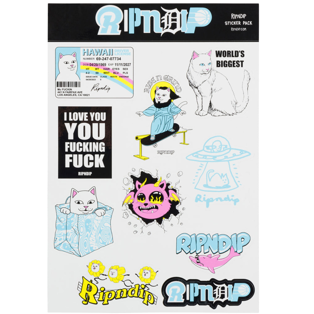 RIPNDIP Fan Fave Sticker Sheet